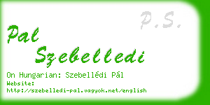 pal szebelledi business card